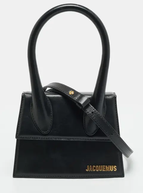 Jacquemus Le Chiquito Moyen Black Leather Top Handle Bag
