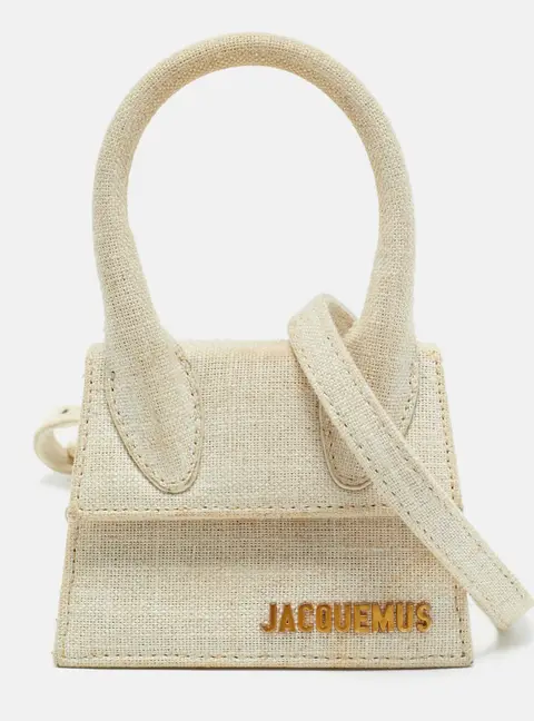 Jacquemus Le Chiquito Mini Beige Canvas Top Handle Bag