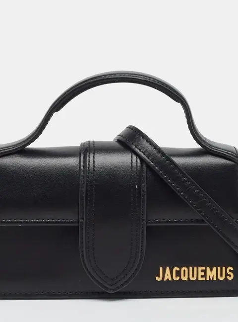 Jacquemus Le Bambino Mini Black Leather Top Handle Bag