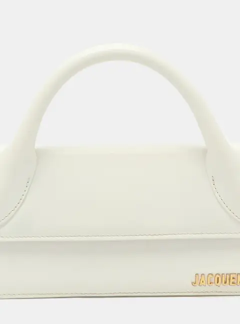 Jacquemus Le Chiquito Long White Leather Top Handle Bag
