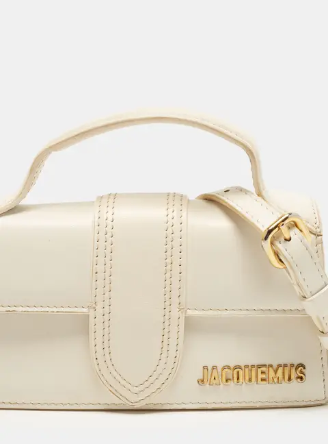 Jacquemus Le Bambino Mini White Leather Top Handle Bag