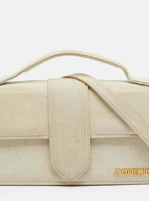 Jacquemus Le Grand Bambino Ivory White Canvas Top Handle Bag