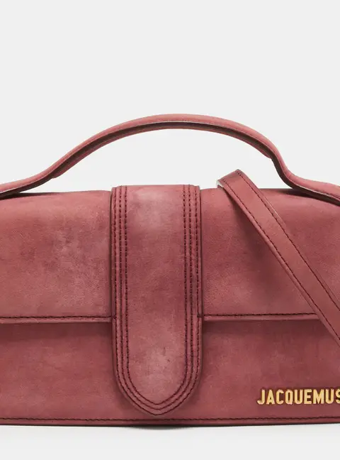 Jacquemus Bambino Le Grand Pink Nubuck Leather Top Handle Bag
