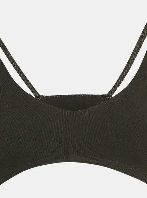Jacquemus Black Rib Knit Le Bandeau Bralette Top S