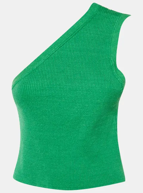 Jacquemus Green Linen Knit La Maille Ascu One SHoulder Top XL