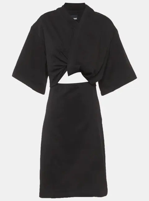 Jacquemus Black Cotton Twisted The Bahia T-Shirt Dress L