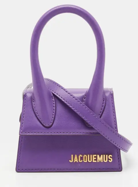 Jacquemus Le Chiquito Mini Purple Leather Top Handle Bag
