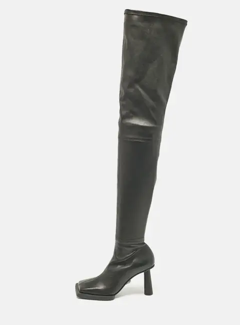Jacquemus Black Leather Over The Knee Boots Size 38