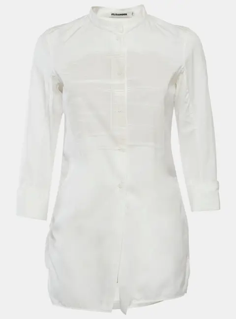 Jil Sander White Printed Cotton Shirt XS