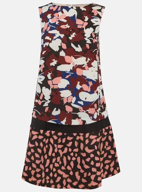 Jil Sander Multicolour Abstract Print Crepe Panel Mini Dress M