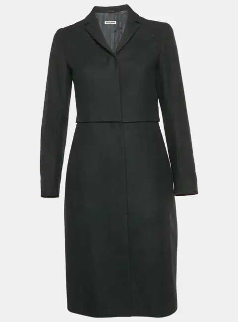 Jil Sander Black Wool Blend Peacoat S