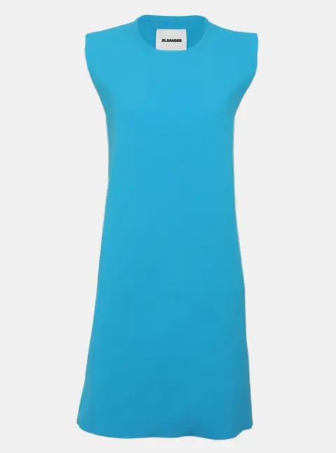 Jil Sander Blue Compact Knit Gilet Dress XS
