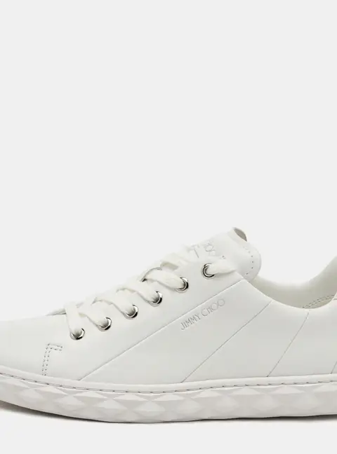 Jimmy Choo Diamond Size 37 White Leather Low Top Sneakers