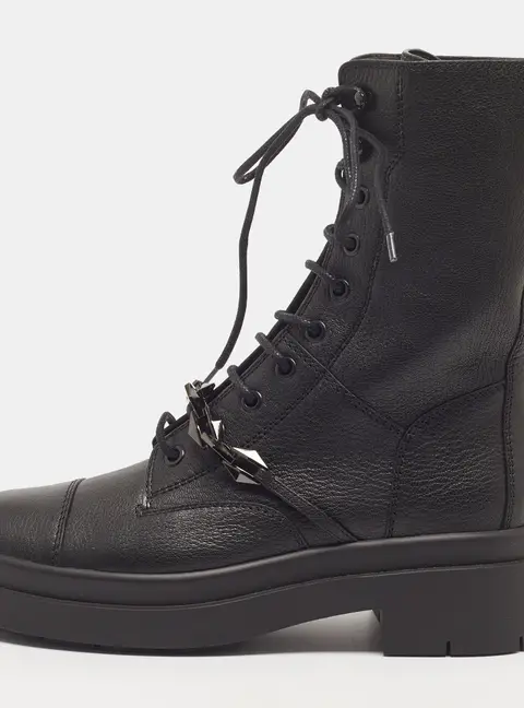 Jimmy Choo Hatcher Size 38 Black Leather Combat Boots