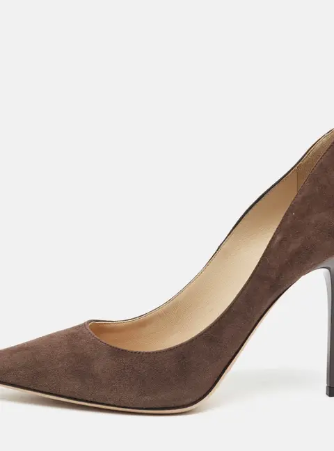 Jimmy Choo Love Size 38 Brown Suede Pumps