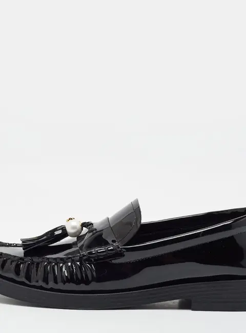 Jimmy Choo Addie Size 39.5 Black Patent Leather Loafers