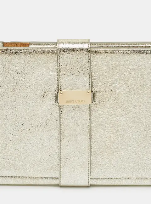 Jimmy Choo Silver Textured Foil Leather Flap Tablet Case