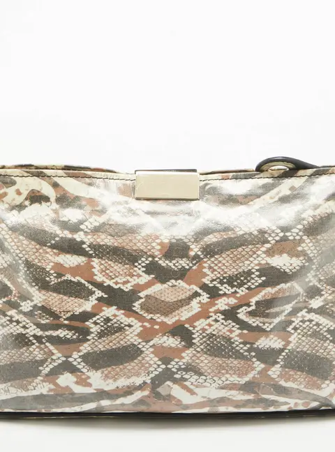 Jimmy Choo Tri Color Python Print Patent Leather Derek Clutch