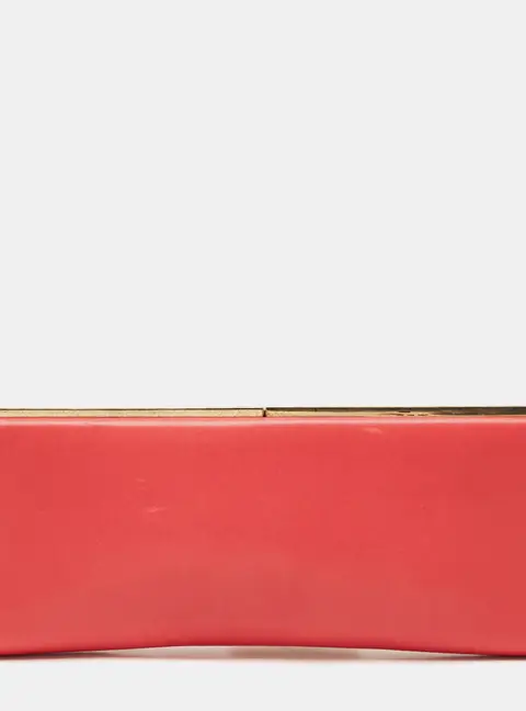 Jimmy Choo Red Leather Long Frame Clutch