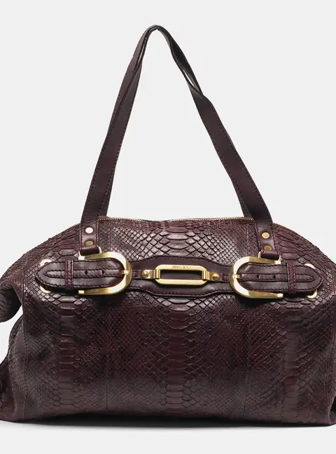 Jimmy Choo Purple Python and Leather Weekender