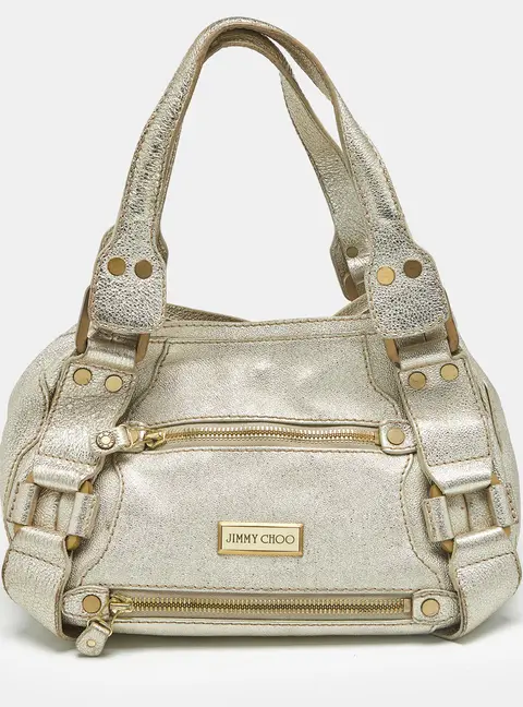 Jimmy Choo Mahala Gold Leather Bag