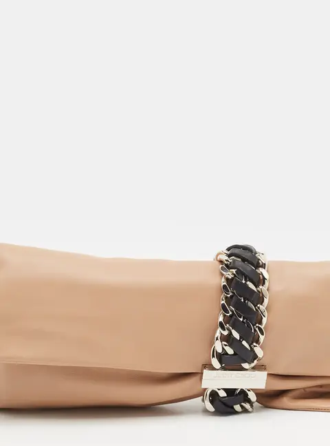 Jimmy Choo Chandra Beige Leather Clutch