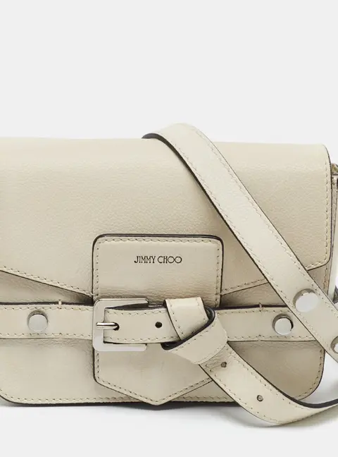 Jimmy Choo Lexie S White Leather Crossbody Bag