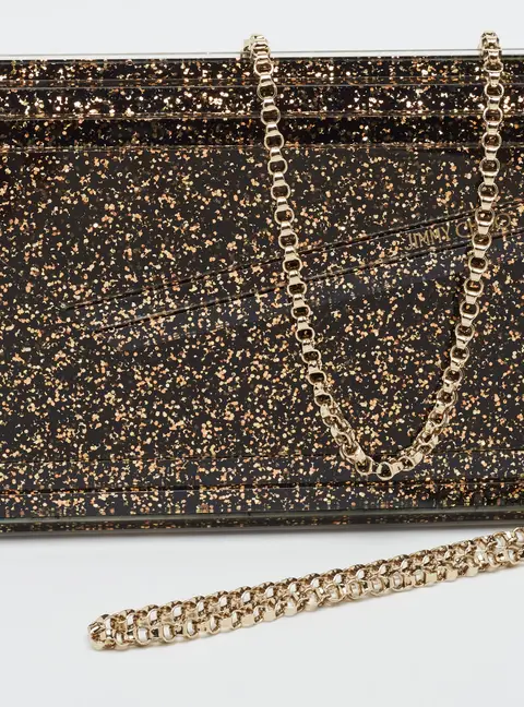 Jimmy Choo Candy Bronze/Black Acrylic Chain Clutch