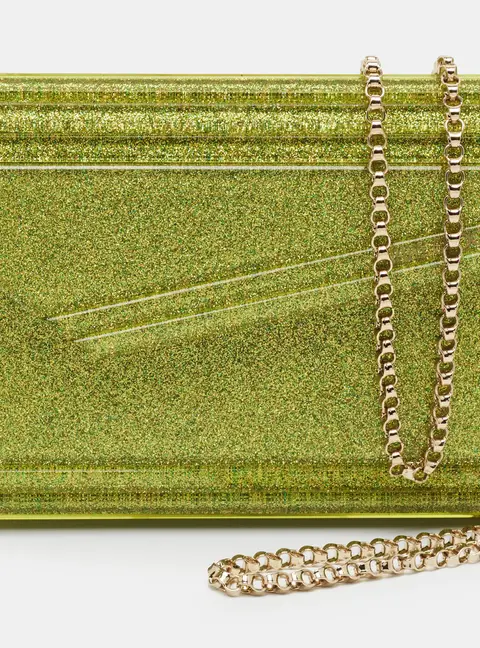 Jimmy Choo Candy Green/Gold Acrylic Chain Clutch