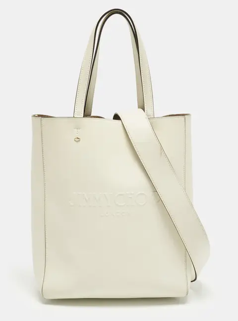 Jimmy Choo Lenny N/S Medium Off White Leather Tote