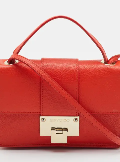 Jimmy Choo Rebel Orange Leather Crossbody Bag