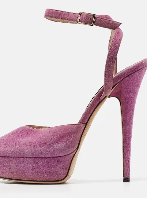 Jimmy Choo Purple Suede Ankle Strap Sandals Size 39.5