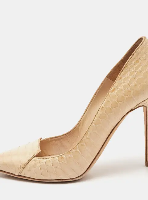 Jimmy Choo Beige Python Pointed Toe Pumps Size 36