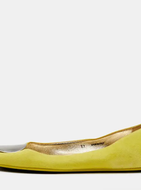 Jimmy Choo Yellow Suede Wray Ballet Flats Size 37