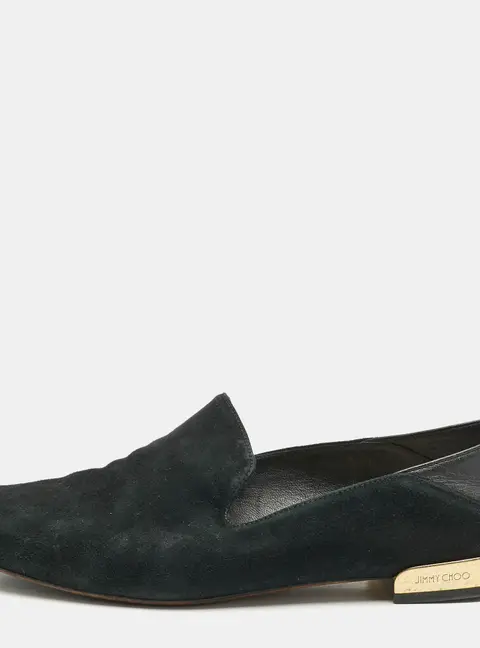 Jimmy Choo Black Suede Jaida Slip On Smoking Slippers Size 39
