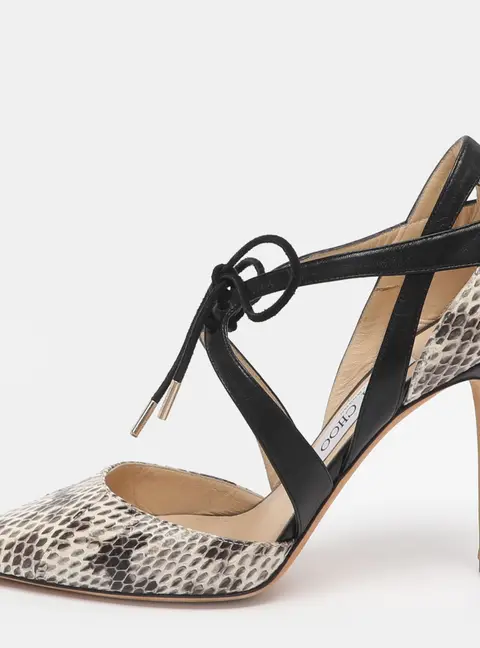 Jimmy Choo Lapris Size 39 Tricolor Python and Leather Pumps