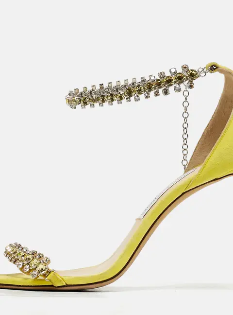 Jimmy Choo Shiloh 100 Size 38.5 Green Suede Ankle Strap Sandals