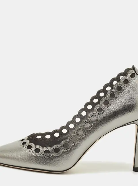 Jimmy Choo Size 36 Silver Leather Pumps