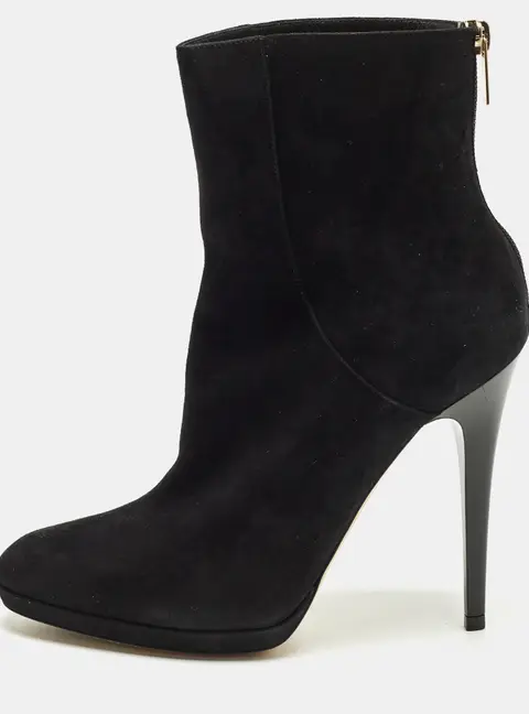 Jimmy Choo Gracie Size 38 Black Suede Ankle Length Boots