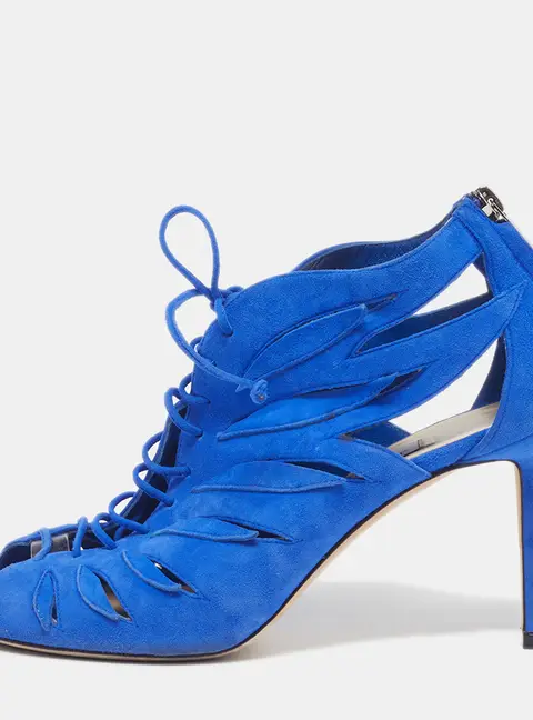 Jimmy Choo Keenan Size 38 Blue Suede Sandals