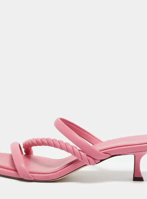 Jimmy Choo Pink Leather Diosa Slide Sandals Size 43