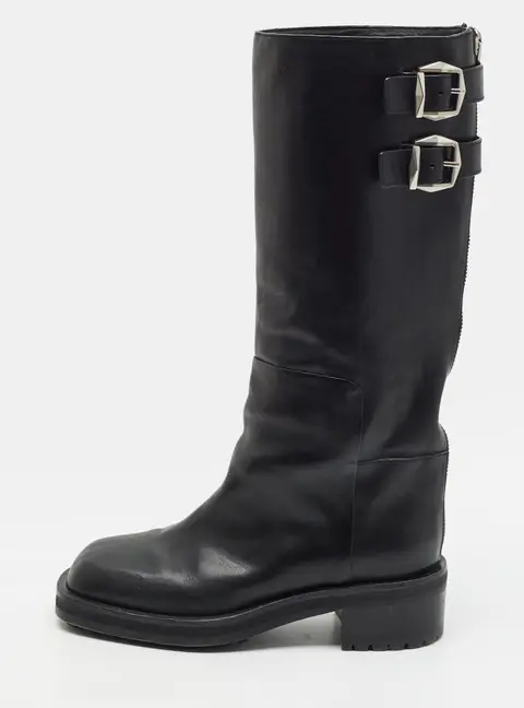 Jimmy Choo Brooklyn Size 38 Black Leather Knee Length Boots
