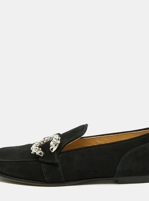 Jimmy Choo Mani Size 37 Black Suede Loafers