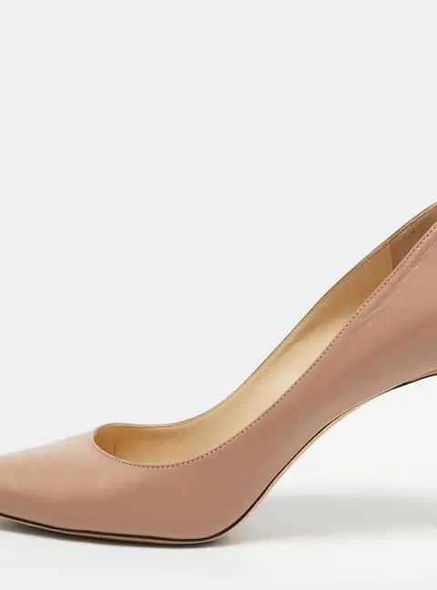 Jimmy Choo Romy Size 39.5 Beige Leather Pointed Toe Pumps