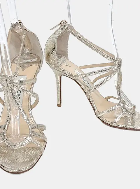 Jimmy Choo Metallic Gold Sandals EU 37