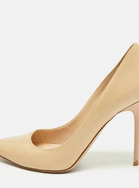 Jimmy Choo Love Size 37 Cream Patent Leather Pumps