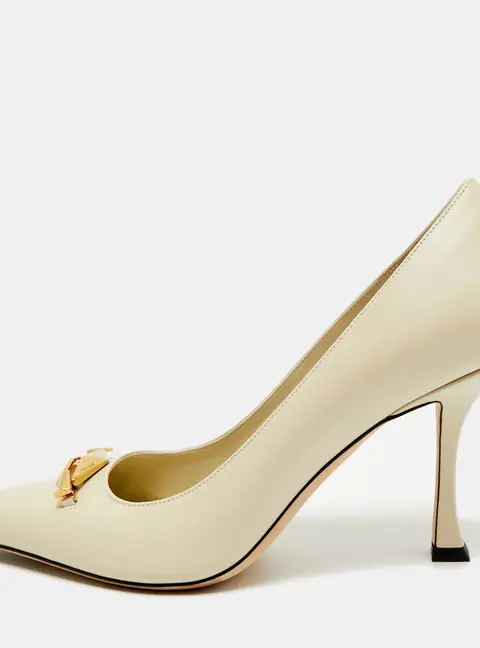 Jimmy Choo Ryker Size 39.5 Beige Leather Pumps