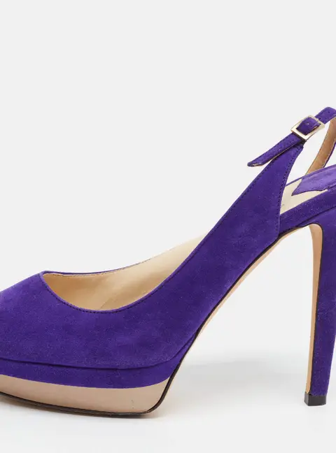 Jimmy Choo Nova Size 37 Blue Suede Ankle Strap Sandals
