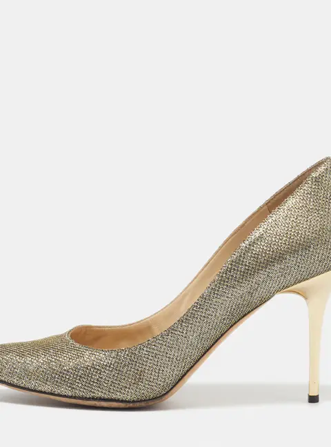 Jimmy Choo Romy Size 40.5 Gold Glitter Pumps