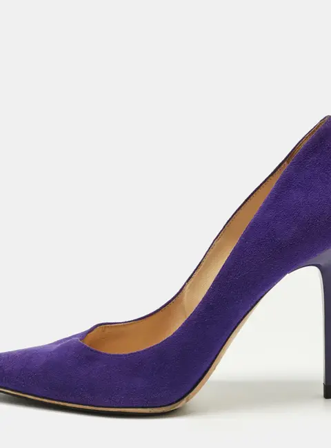 Jimmy Choo Anouk Size 38 Purple Suede Pointed Toe Pumps